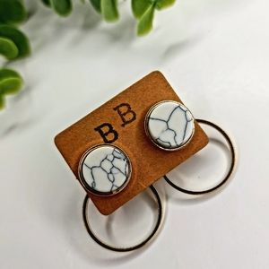 Marble Stone Drop Earrings